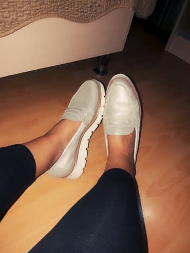 şnurlu qadın mokasinləri: Туфли кожанные итальянские carlo pazolini, размер 39 — 4