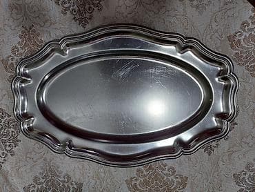 bayram sufreleri: Metall oval servis qabı/tray - Material: paslanmayan metal (parlaq — 2