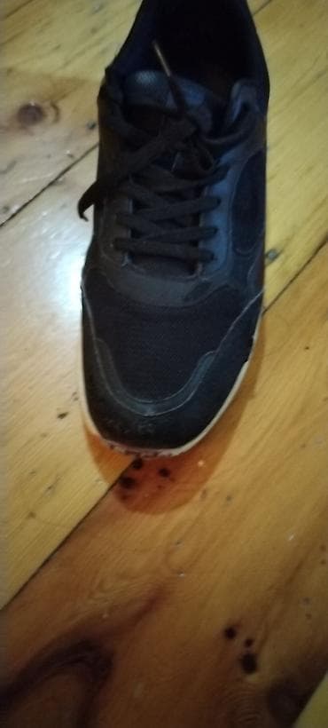 Qara idman ayaqqabısı, 45 razmer - Rəng: tam qara üst hissə, krem-ağ — 3