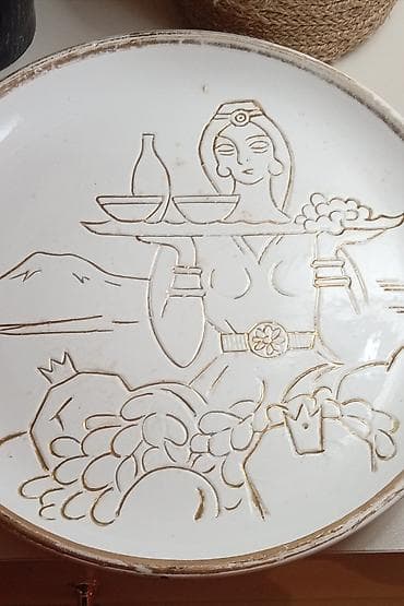 kendir ip: Boşqablar, 1 əd, rəng - Ağ, Keramika, SSRİ — 2