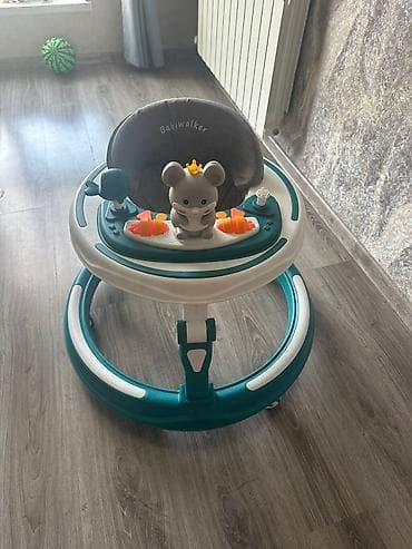 Uşaq gəzdirici – Babywalker yazılı model - Rəng: firuzəyi-ağ gövdə