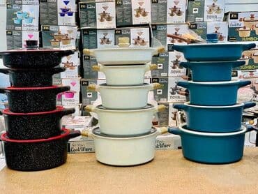 Tava-qazan dəstləri: Qazan, rəng - Mavi, Alüminium — 2