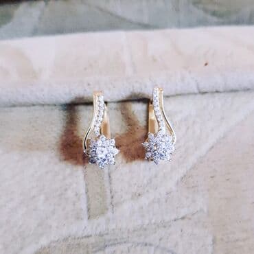 женские золотые серьги: Sırğa, Sarı qızıl, 585 Əyar, 426 g — 2