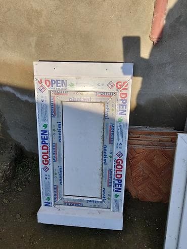 İşlənmiş Təkqat şüşə paketi Plastik pəncərə, Еni: 44 sm, Uzunluğu: 75 sm