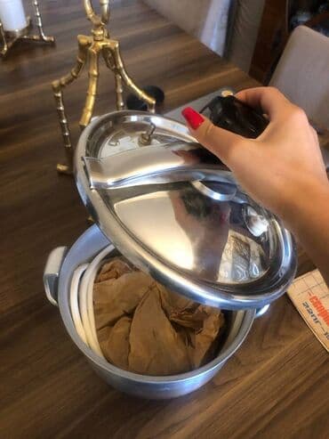 Qazan, rəng - Gümüşü, Paslanmayan polad, 3 l, 20 sm, Rusiya