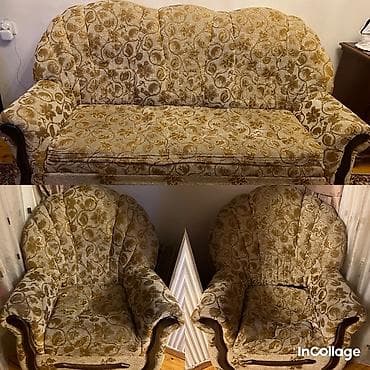 İşlənmiş, Di̇van-kravat, 2 kreslo, Divan, Bazasız, Açılan