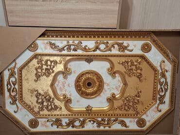 1. Qızılı asma tavan – yeni, premium dizayn 2. Zövqlü barokko tavan