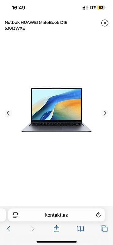 HUAWEI MateBook D16 (model: 53013WXE) noutbuku Altında iki soyutma