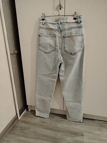 Unisex cins şalvar dəsti - Model 1: Açıq mavi rəng, klassik kəsim