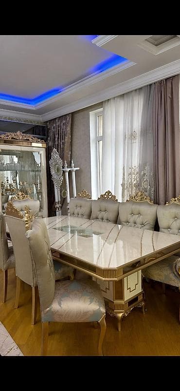 Столы и стулья: Для гостиной, Нераскладной, Прямоугольный стол, 6 стульев — 1