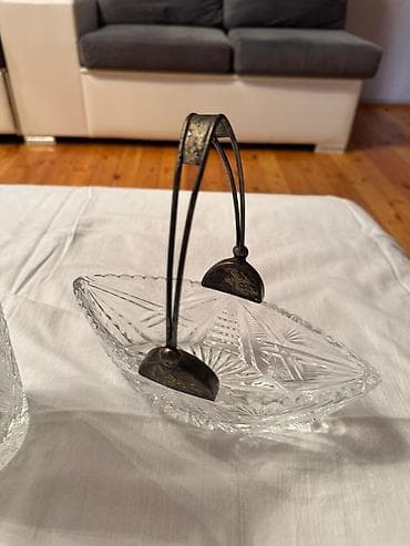 kəndir: Kəsmə naxışlı büllur süfrə dəsti konfet qapı ve vaza - Tərkib: 1 ədəd — 2