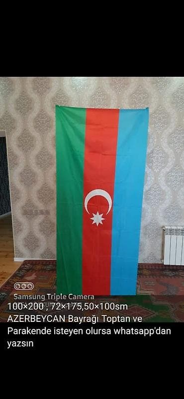 ingilis bayrağı: Məhsul: Azərbaycan bayrağı Təsvir: - Rənglər: mavi, qırmızı, yaşıl — 2
