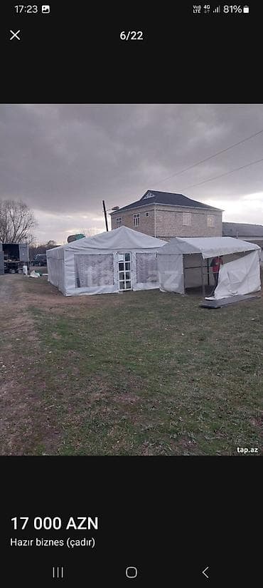 аренда павильон: Cadir her bir adadanli teze masinla birge masinin qablari ag senedler — 1