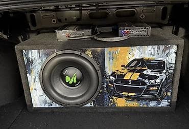 dinamik refi: Avtomobil üçün səs sistemi – subwoofer + gücləndirici komplekti - — 1