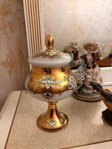 Çexiya istehsalı bəzək qabı – SKLOJAS (Kysela), əl işi - Material