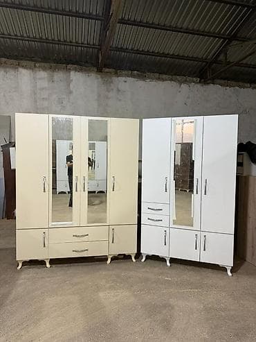 agac qapi: Yeni, 4 qapılı, Güzgülü, Bej, Digər material, Açılan, Düz dolab — 6