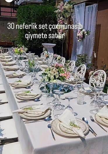 bil: 30 nəfərlik set satılır setə daxildir 4 ədəd stol 30 ədəd stul 30 — 1