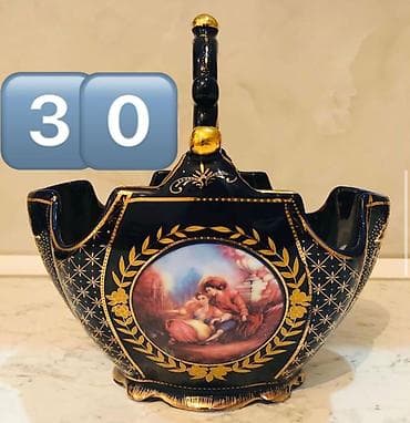 kerpic dekor: Zərif dekorativ porselen səbət/vaza - Material: yüksək keyfiyyətli — 1