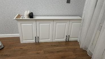 haçar naboru: Qonaq otağı üçün TV stendi və bufet dəsti - Rəng və material: ağ və — 5