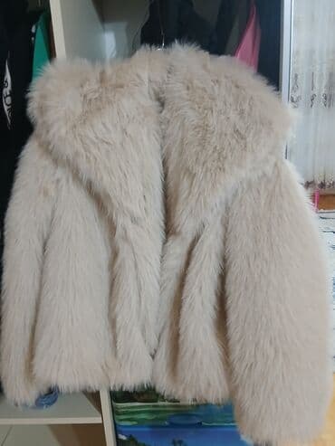 кожаная куртка женская: Bej rəngli süni kürk qadın paltosu - Rəng: açıq bej/krem - Material — 1