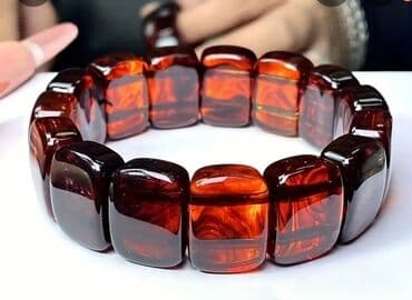 Lincoln: Təbii kəhrəba aksesuar dəsti - Material: 100% təbii kəhrəba (sarı — 6