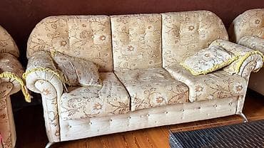divan kohnə: Klassik üslubda yumşaq mebel dəsti - Tərkib: 1 yerlik divan, 1 yerlik — 5