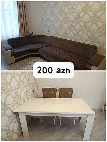 - Qonaq otağı üçün böyük L formalı künc divanı. Yumşaq parça üzlük