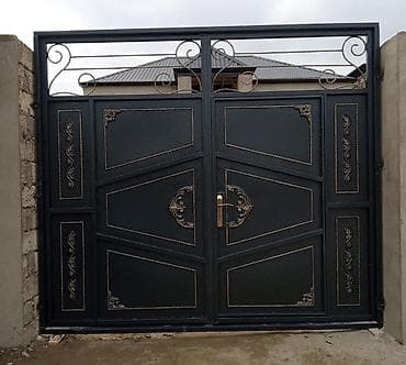 demir qutu profil: Dəmir Həyət darvazası, Mexaniki, Şəbəkə ilə, rəng - Qəhvəyi, Kredit yoxdur — 9