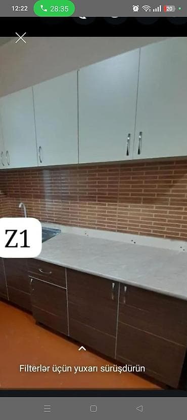 metbex kafelleri: Mətbəx mebeli dəsti – üst və alt dolablarla - Dizayn: Ağ rəngli — 1