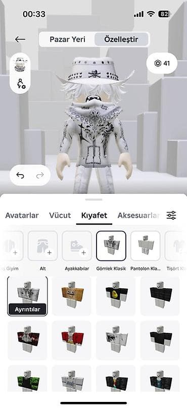 İdman dəstləri: Məhsul: Roblox avatar dəsti – ağ/boz temalı “street-fashion” kombini — 6