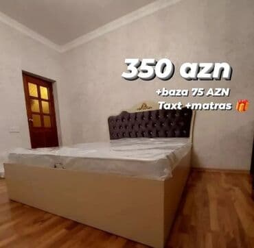 taxt bazalı: Yeni, İkinəfərlik çarpayı, Bazalı, Matras ilə, Siyirməsiz, Azərbaycan — 1