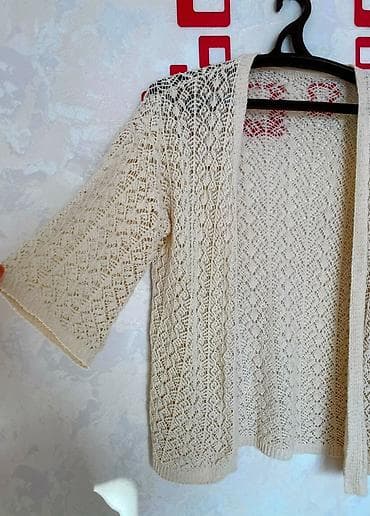 opo: Bej Rəngli Kardiqan Jaket - Model: ön hissəsi düyməsiz, açıq kardiqan — 1