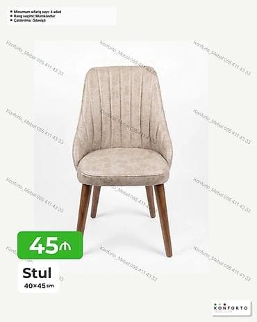 Stul – 40×45 sm - Yumşaq, rahat oturacaq və bel dayağı - Dikişli — 1
