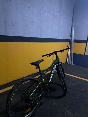 qiz ucun velosiped: Toba markalı, yaşıl rəngli dağ velosipedi. Qara oturacaq və sükan ilə — 4