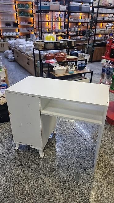 dolap ofis: Düz masa, Polkalı, Siyirməli, MDF — 2