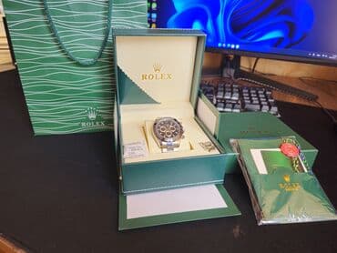 şahmeran qolbaqlar: İşlənmiş, Qol saatı, Rolex, rəng - Boz — 1