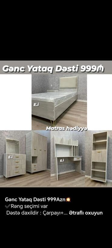 Təknəfərlik çarpayı, Dolab, Komod, Tumba, Türkiyə, Yeni