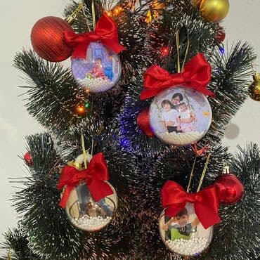 en gozel hediyyeler: Şəkilli yolka oyuncaqları - Şəxsi fotonuzla hazırlanan dairəvi bəzək — 2