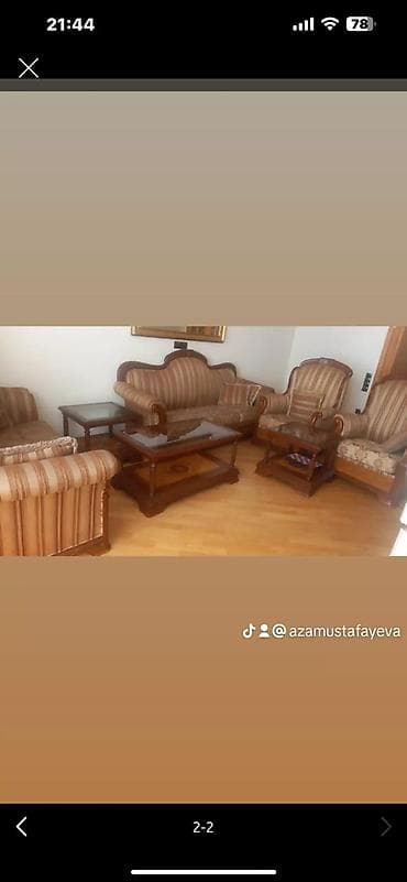 taxta ref: Klassik üslublu qonaq otağı mebel dəsti - Kompлект: 1 ədəd üçnəfərlik — 1