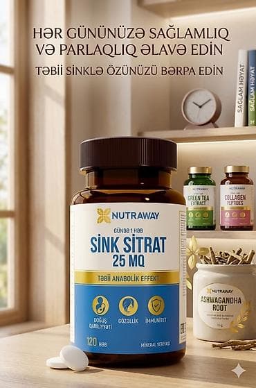 Zinc Citrate (25 mq) – 120 tablet Həm sağlamlığınızın, həm də