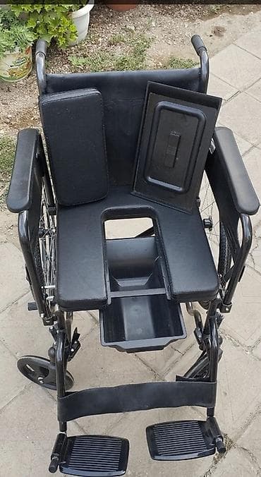 arabası: Tualet funksiyalı əlil arabası - Material: möhkəm metal karkas, süni — 2