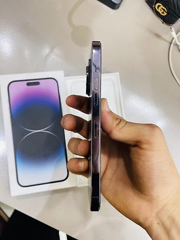 iphone pro max: IPhone 14 Pro Max, 256 GB, Deep Purple, Simsiz şarj, Face ID, Sənədlərlə — 6