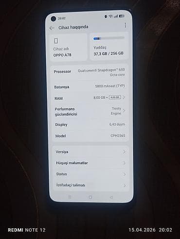 Oppo A78, 256 GB, rəng - Gümüşü, İki sim kartlı — 5