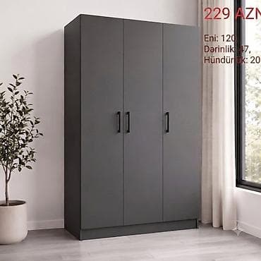 Yeni, 2 qapılı, Siyirməli, Boz, Taxta, Açılan, Düz dolab — 3