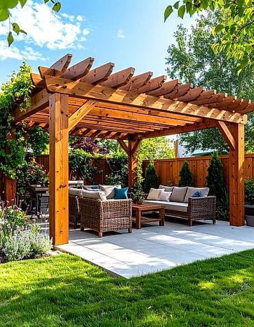Ağac pergola – həyət və teras üçün dekorativ kölgəlik konstruksiya - lalafo.az -da Ağac pergola – həyət və teras üçün dekorativ kölgəlik konstruksiya -
