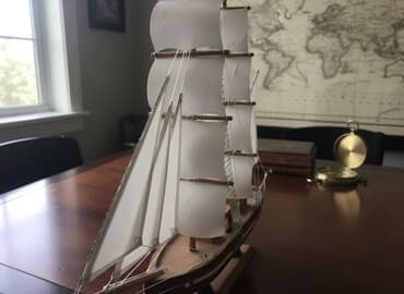 Taxta yelkənli gəmi maketi Əl işidir, ölcüsü eni90sm hundurluyu