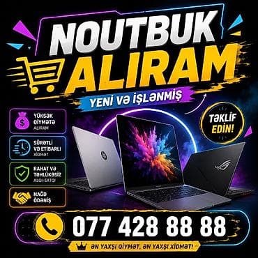 Digər noutbuklar və netbuklar: YÜKSEK QİYMETE NOUTBUK ALIRAM YENİ VE İSLEMİS TEKLİF EDİN — 1