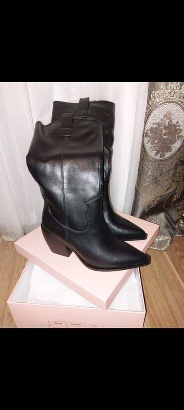 balıq ovu üçün kişi qış sapoqları: Qadın kovboy üslublu uzun çəkmələr - Rəng: qara - Model — 3