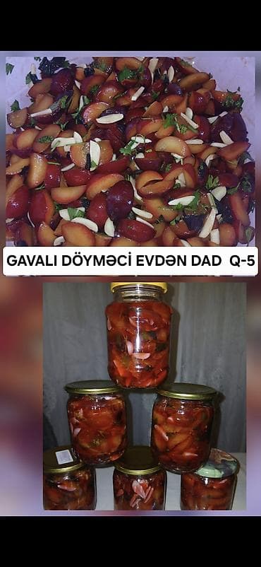 Mürəbbələr: EVDƏN DAD – təbii ev məhsulları - Gavalı döyməci: Yarılıb dilimlənmiş — 2