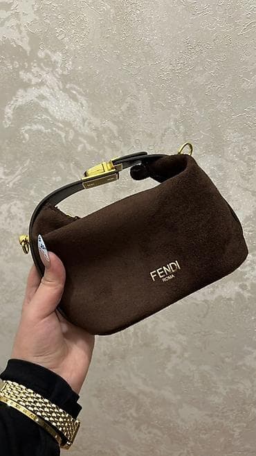 Другие комплектующие: Fendi Roma çiyin/əl çantası - Material: yumşaq süet (çəhrayı-qəhvəyi — 5
